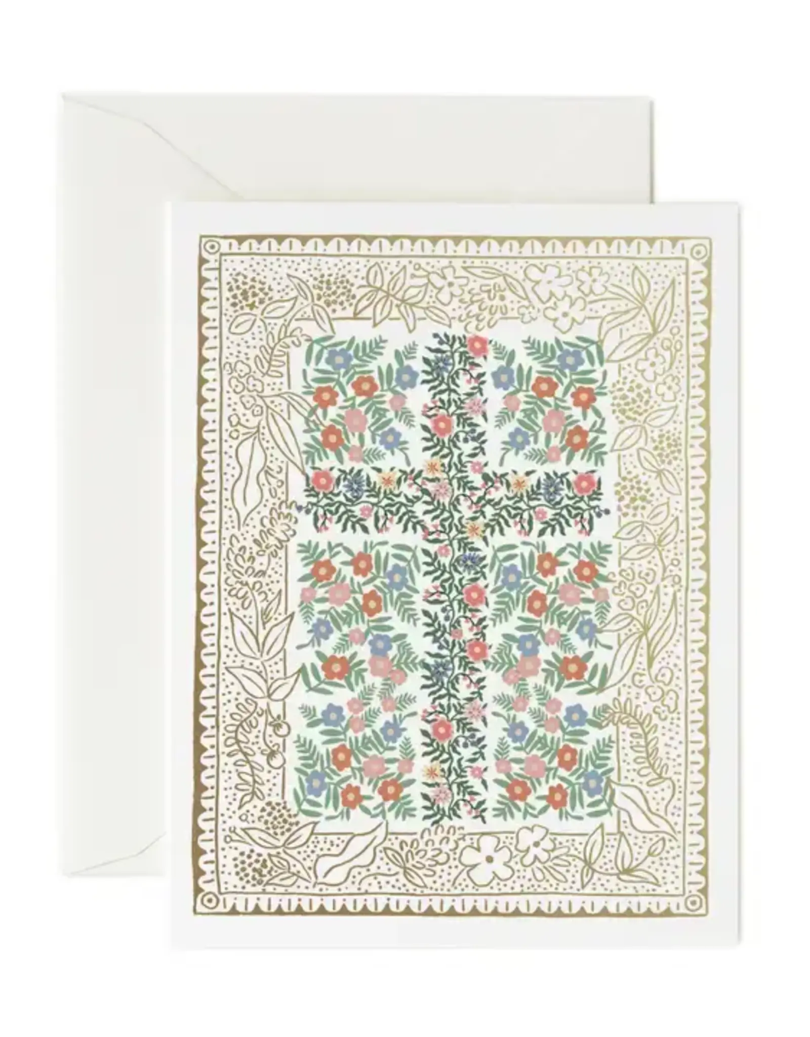 Rifle Paper Rosette Cross Card