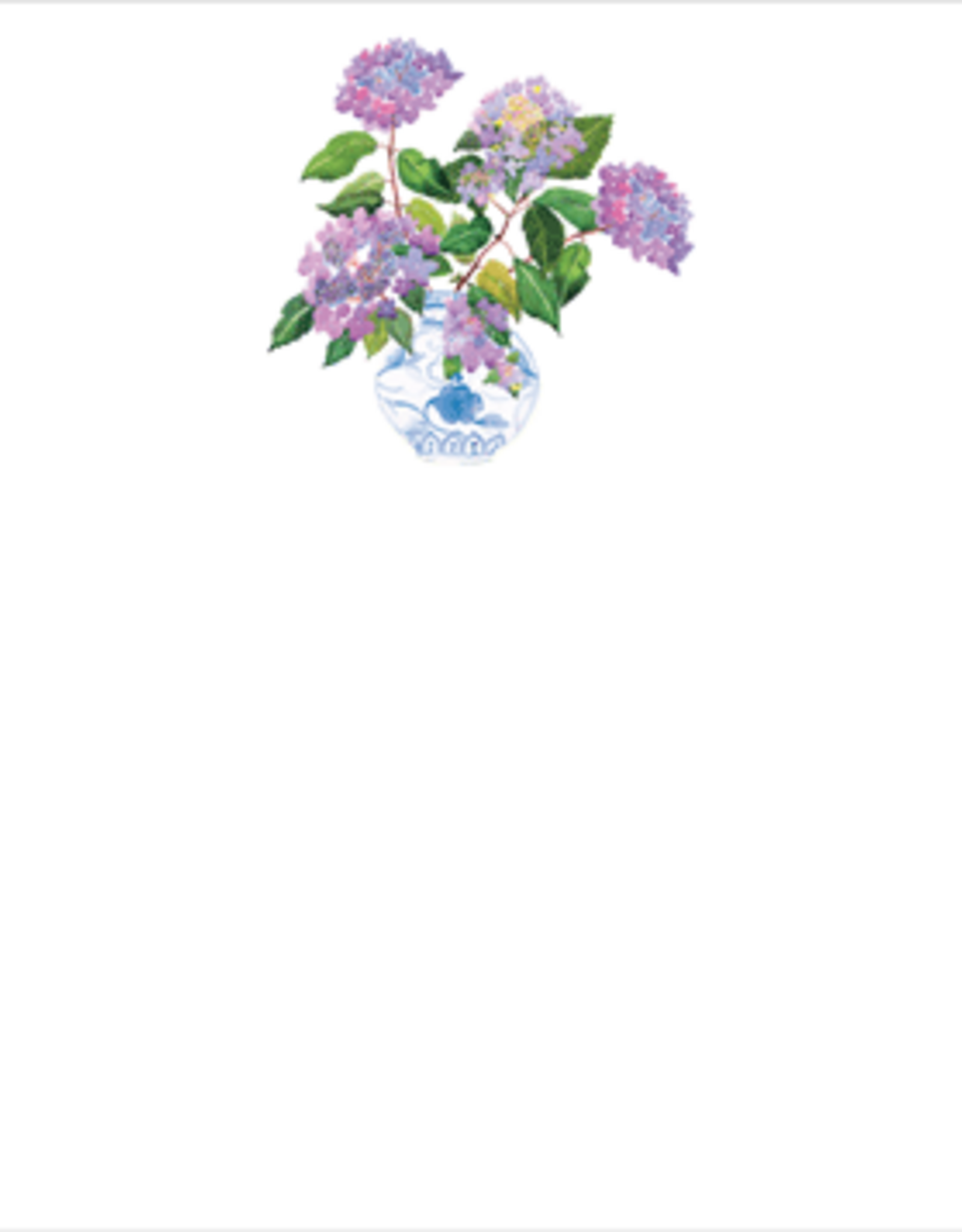 Caspari Hydrangeas & Porcelain Correspondence Cards