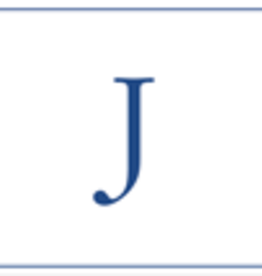 Caspari J--Navy Embossed Note Cards/8