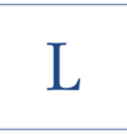 Caspari L--Navy Embossed Note Cards/8