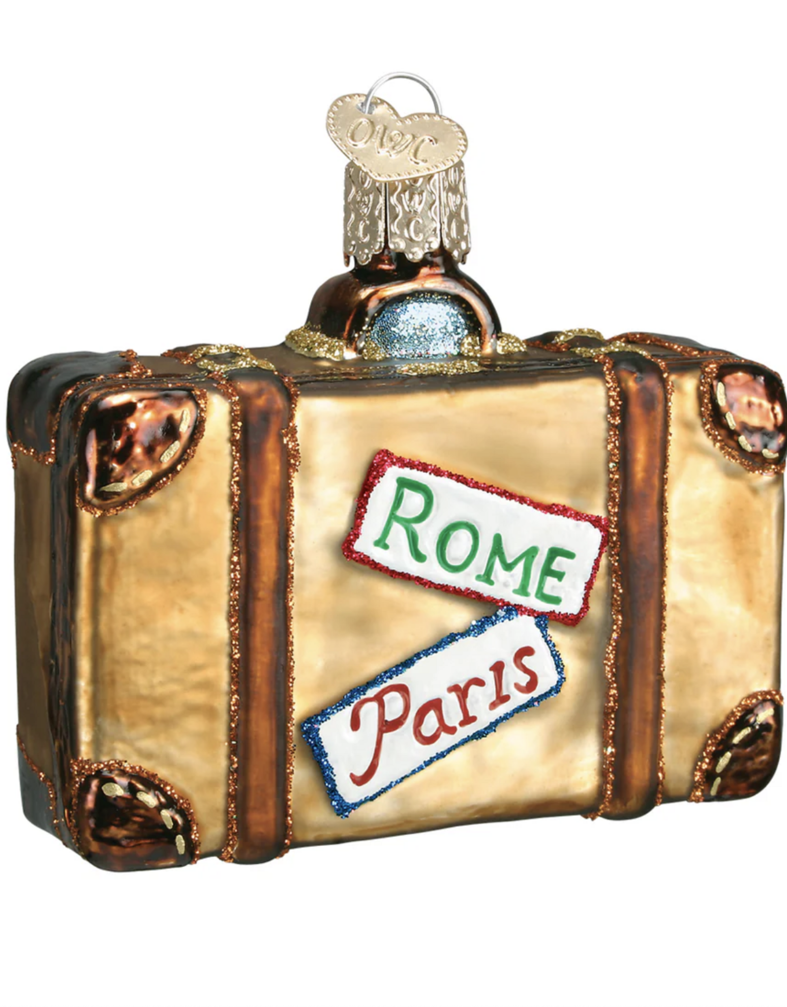 Old World Christmas Suitcase Ornament xx