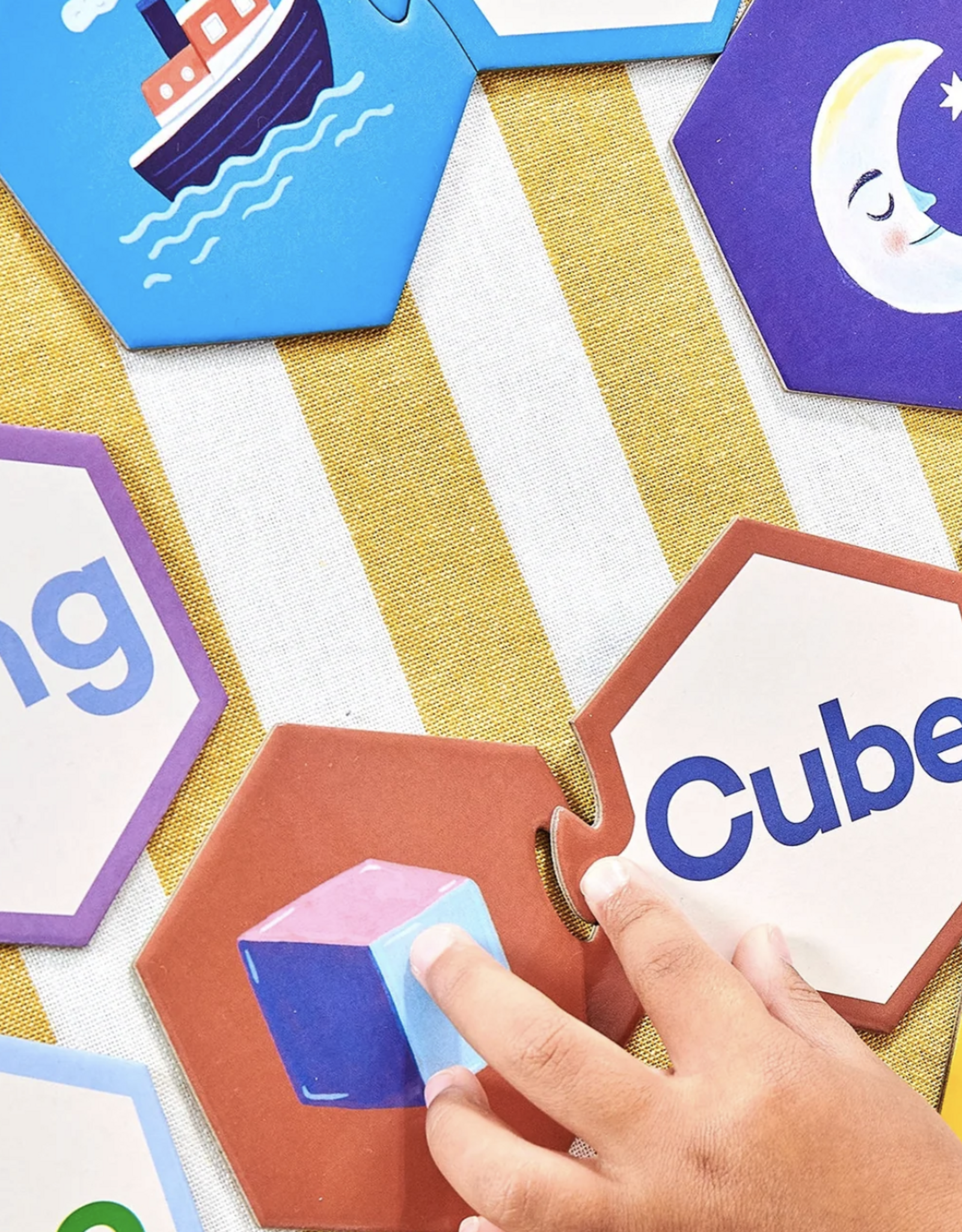 EEboo Simple Words Hexagon Puzzle Pairs