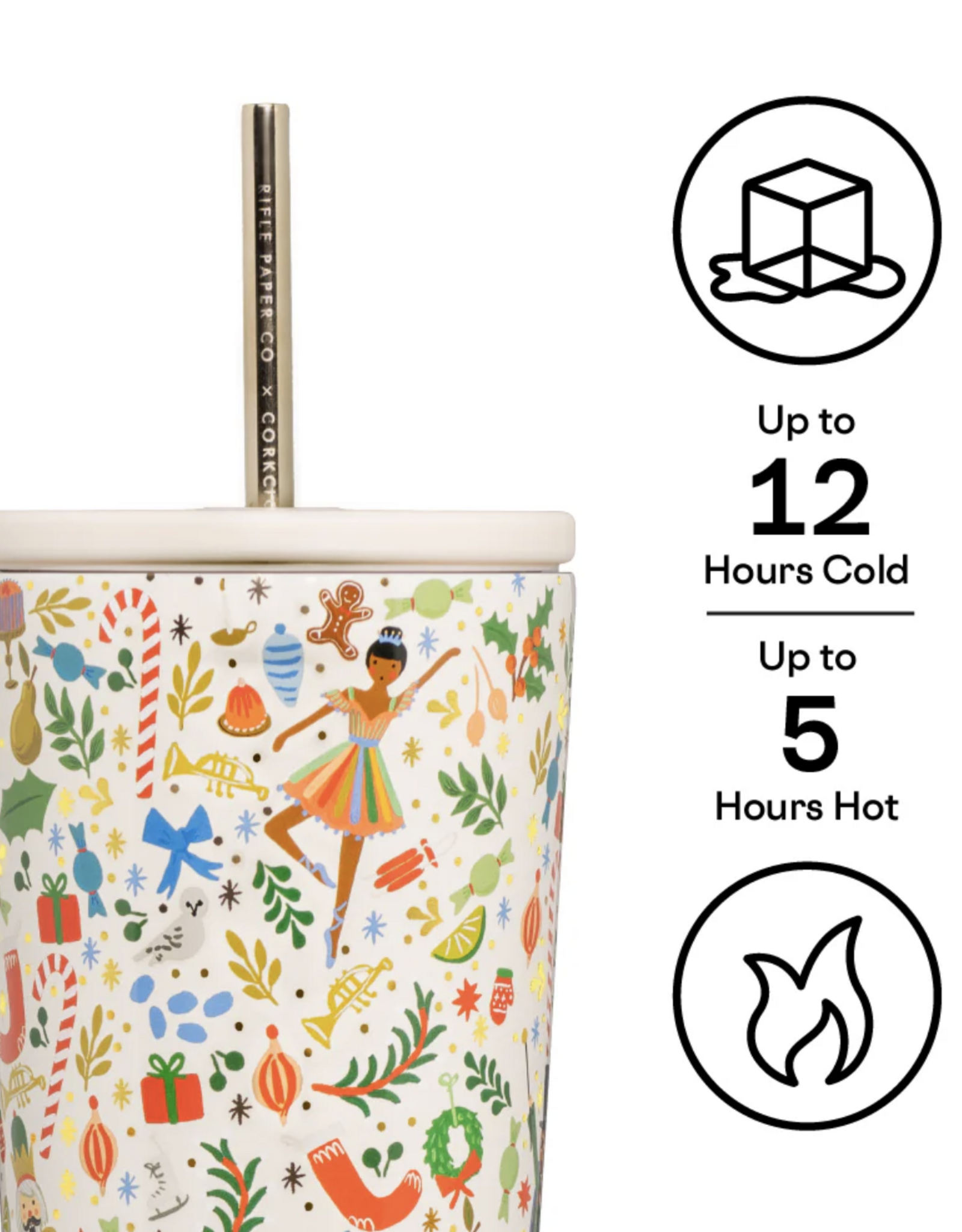 Corkcicle Cold Cup 24oz Rifle Paper Nutcracker