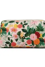 Rifle Paper Dahlia Quilted Pouch Large