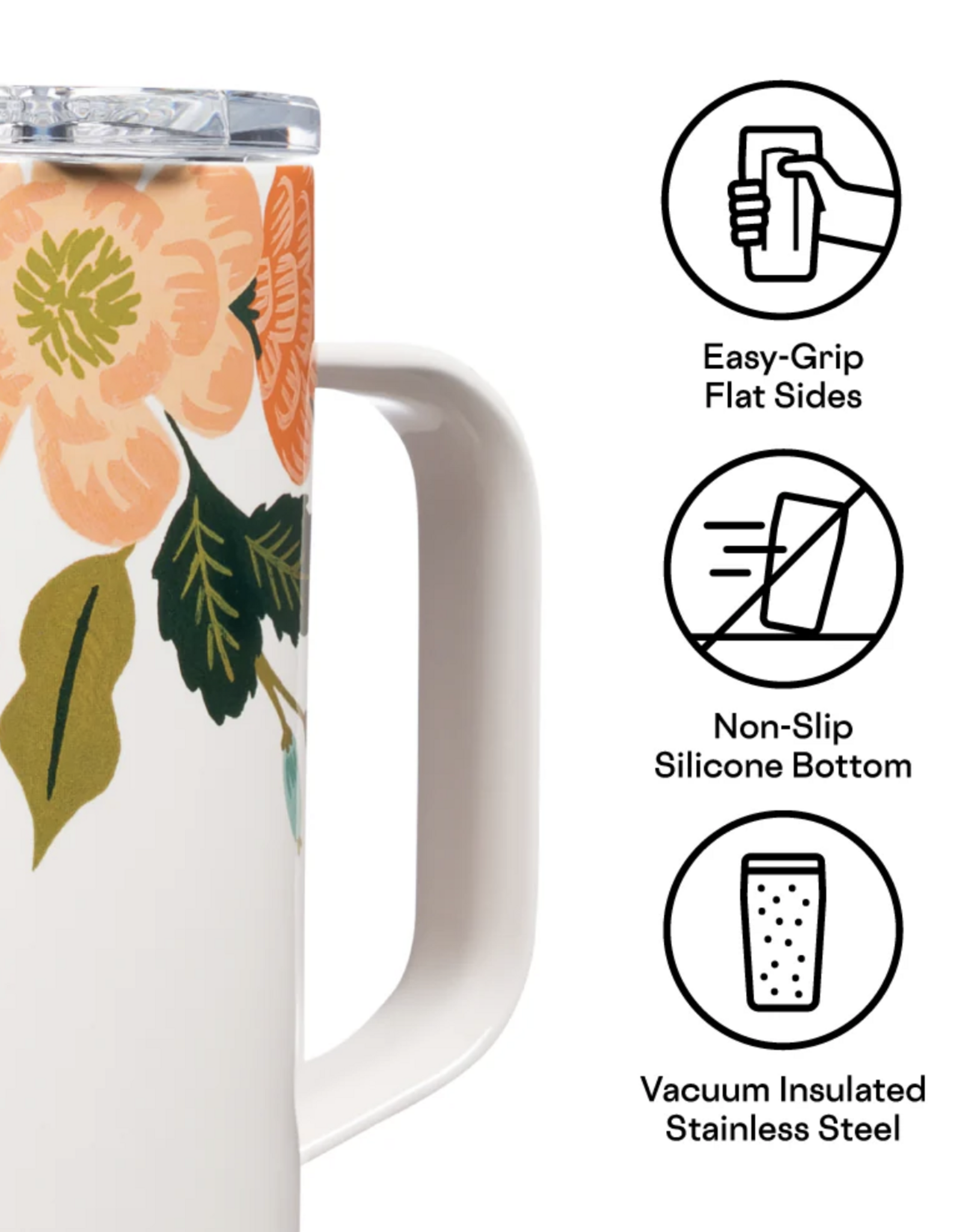 Corkcicle Mug 16oz Gloss Cream Lively Floral