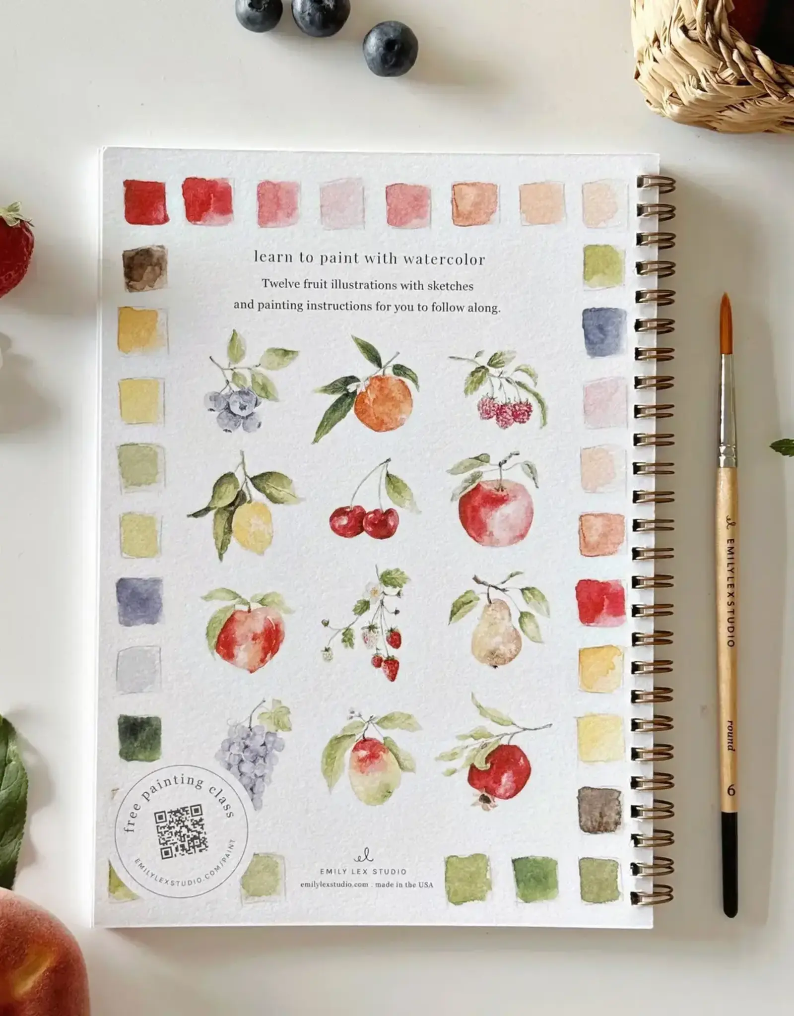 Emily Lex Studio Fruit Watercolor Workbook