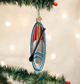 Old World Christmas Blue Stand Up  Paddle Board Ornament