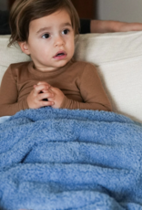 Little Giraffe Chenille Blanket Cornflower