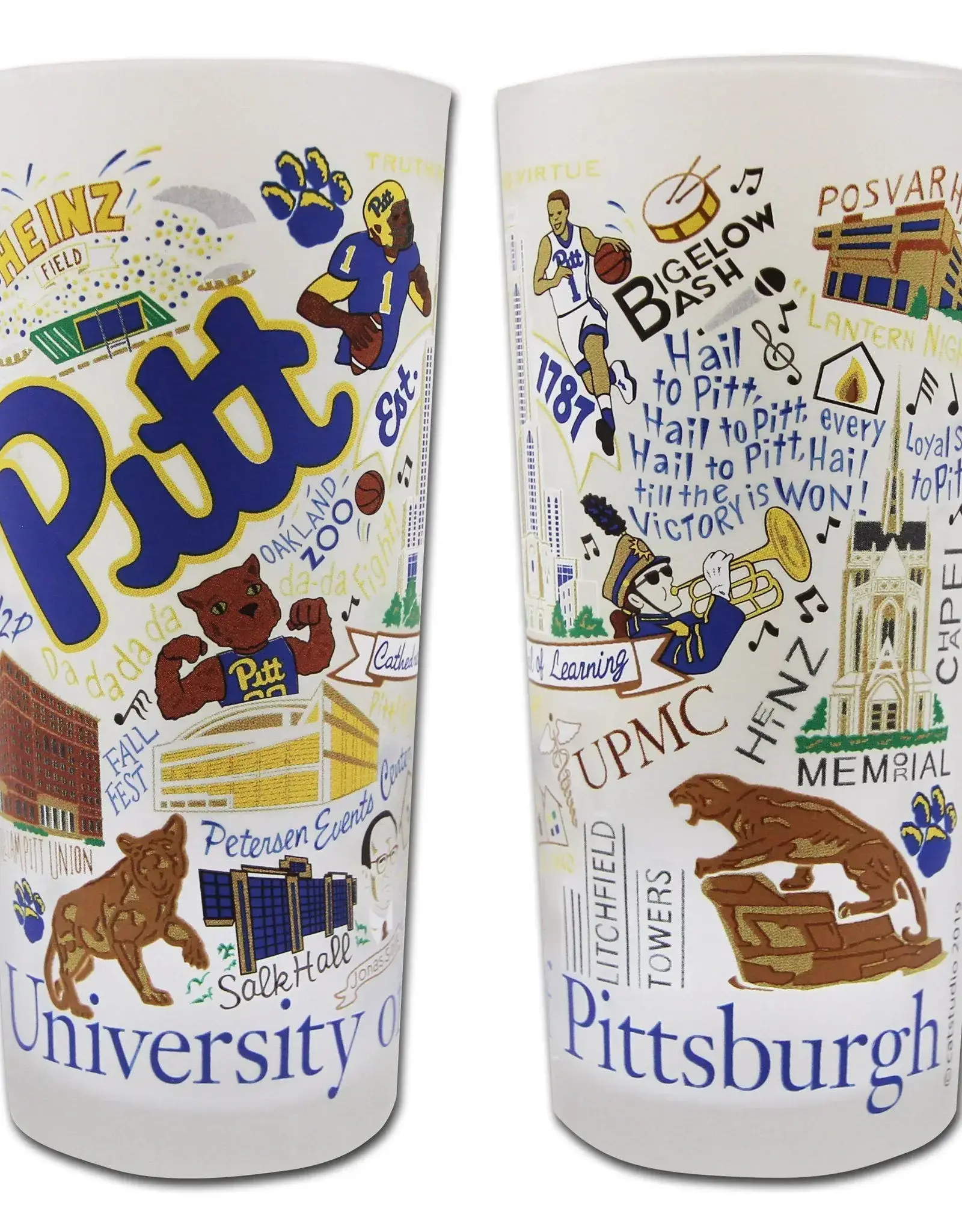 Catstudio Pittsburgh Univ of Drinking Glass Set of 2