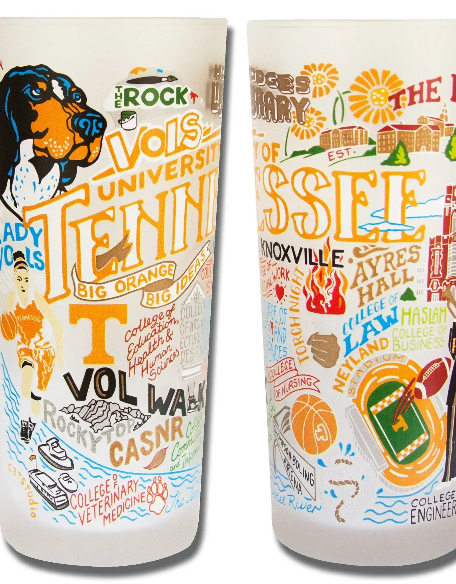 Catstudio Tennessee Univ of Drinking Glass Set of 2