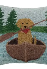 Pillow Golden Lab Canoeing