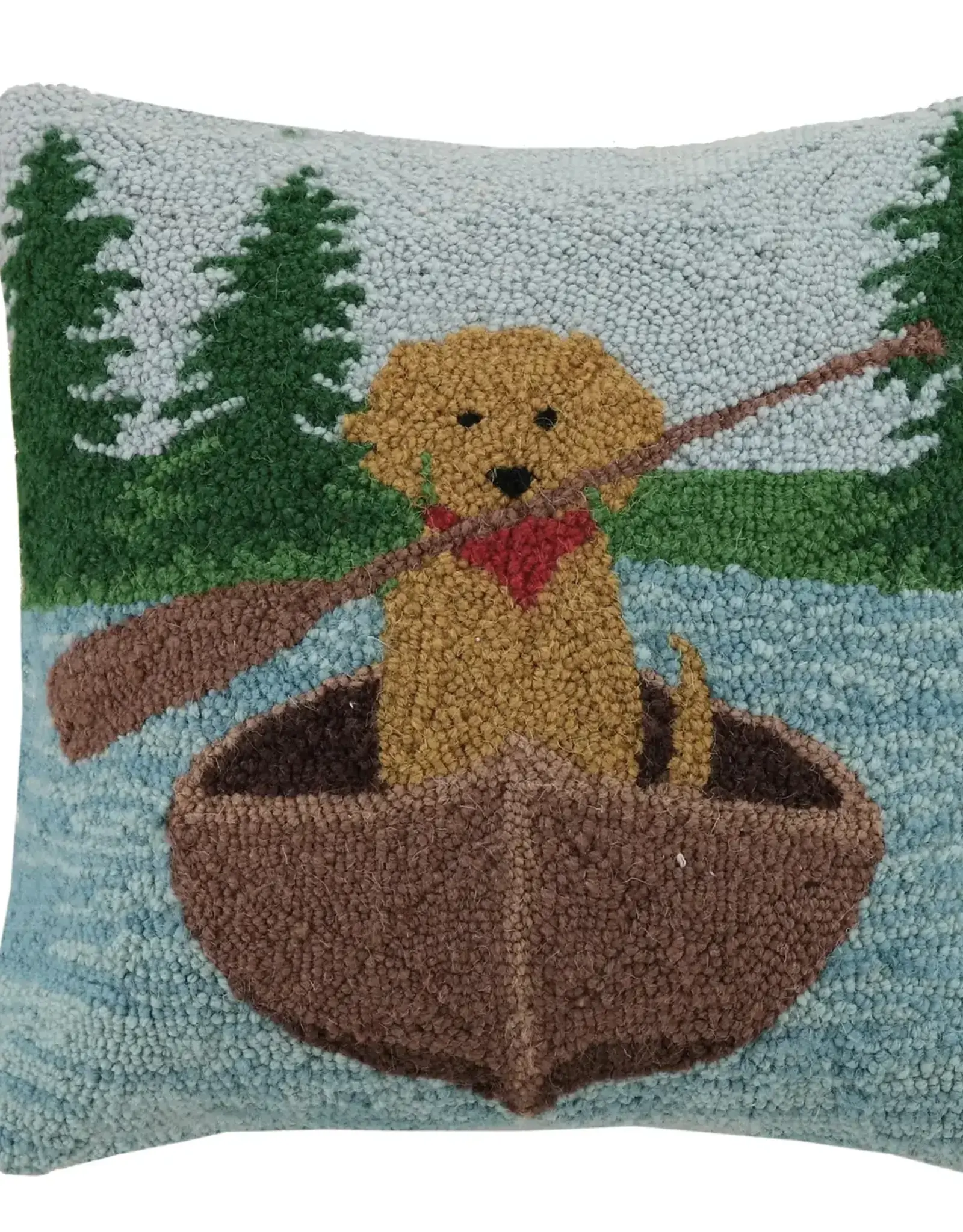 Pillow Golden Lab Canoeing