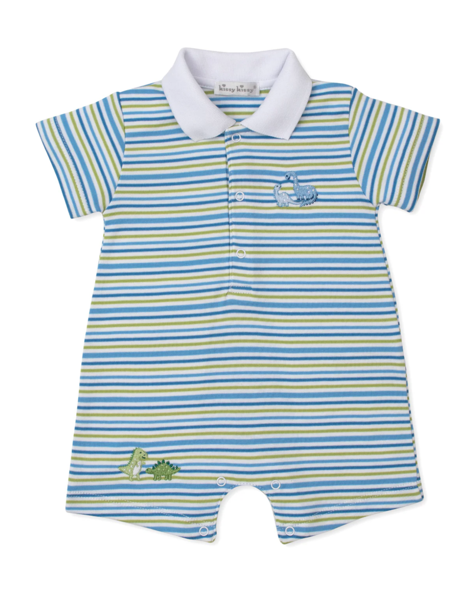Kissy Kissy Short Playsuit Stripe Dino delight