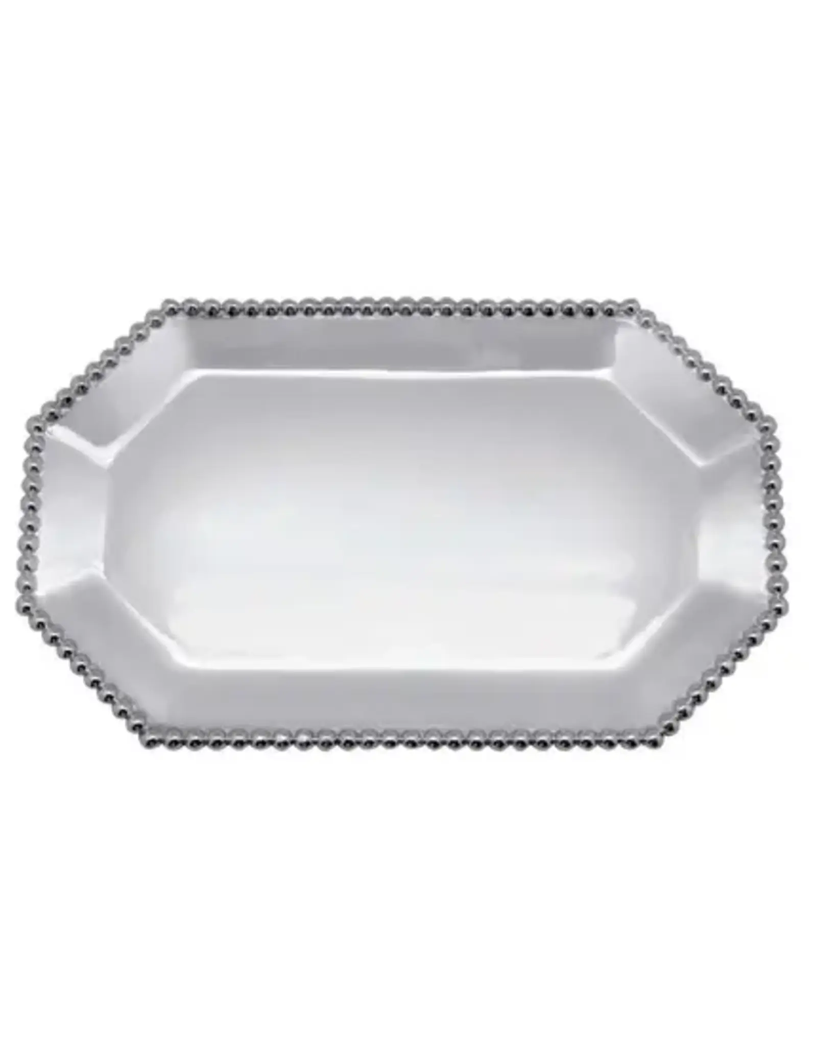 Mariposa Pearled Small Rectangular Octagonal Tray