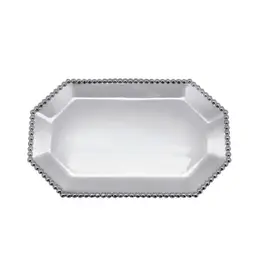 Mariposa Pearled Small Rectangular Octagonal Tray