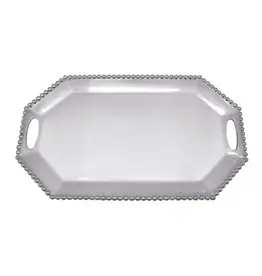 Mariposa Pearled Large Rectangular Octagonal Tray
