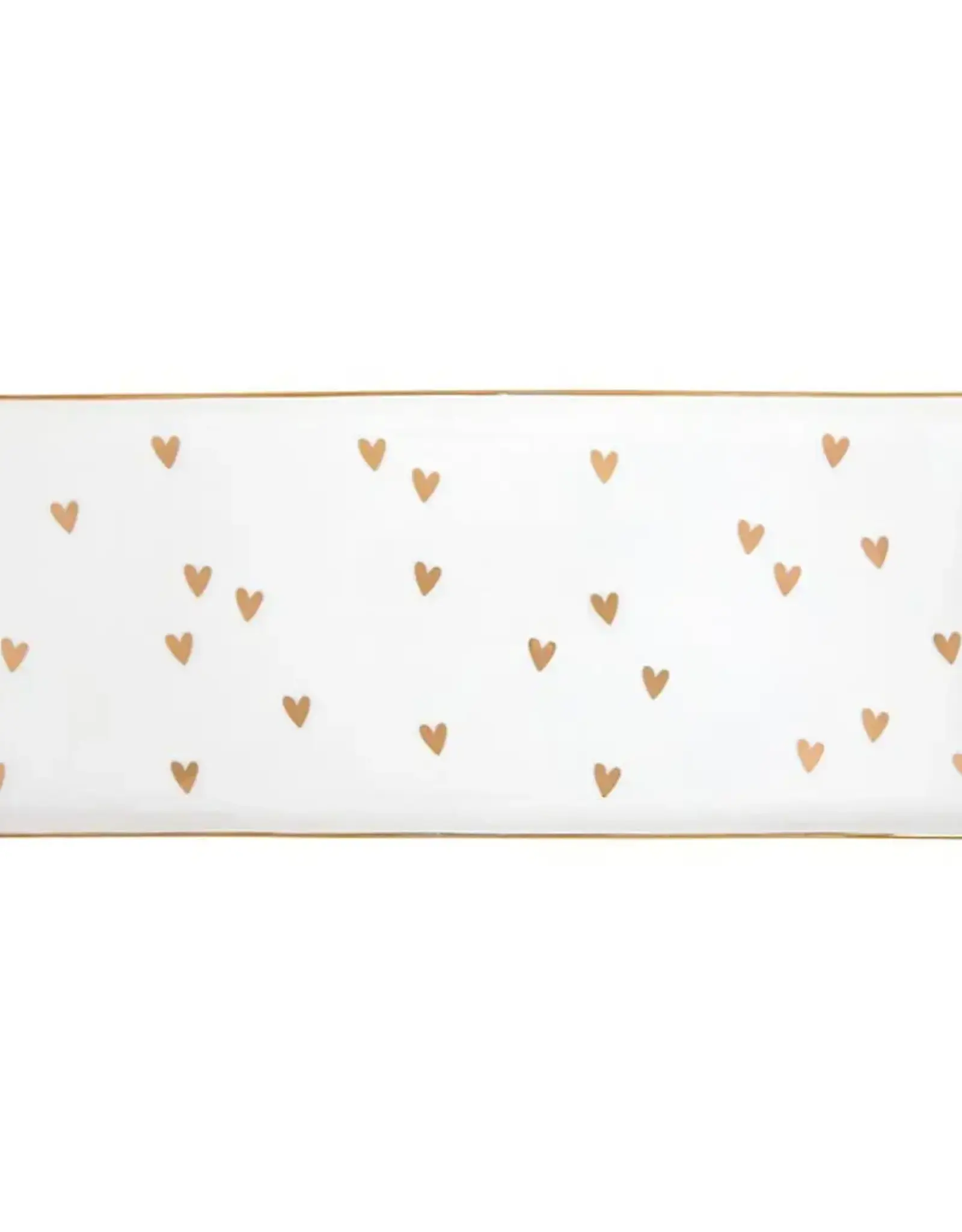 Santa Barbara Design Studio Ceramic Tray - Gold Foil Hearts