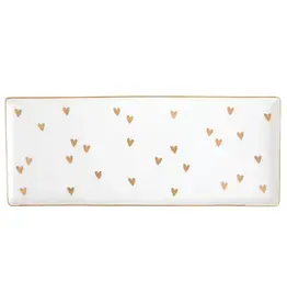 Santa Barbara Design Studio Ceramic Tray - Gold Foil Hearts