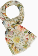 Fraas Vintage Floral Hemp Cotton Scarf | Butter Cream