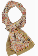 Fraas Ornamental Paisley Cotton Silk Wrap | Olive