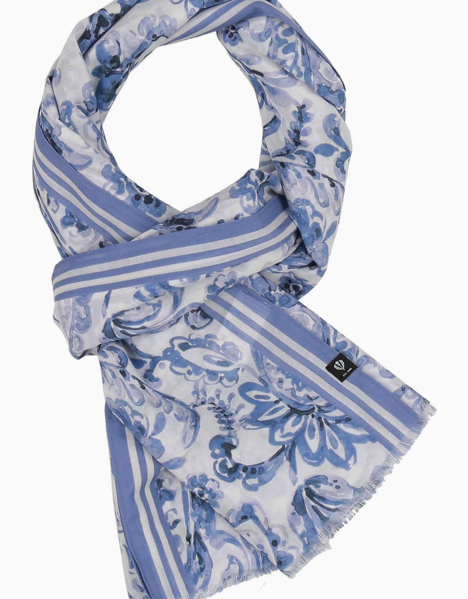 Fraas Paisley Maxi Cotton Wrap  True Blue