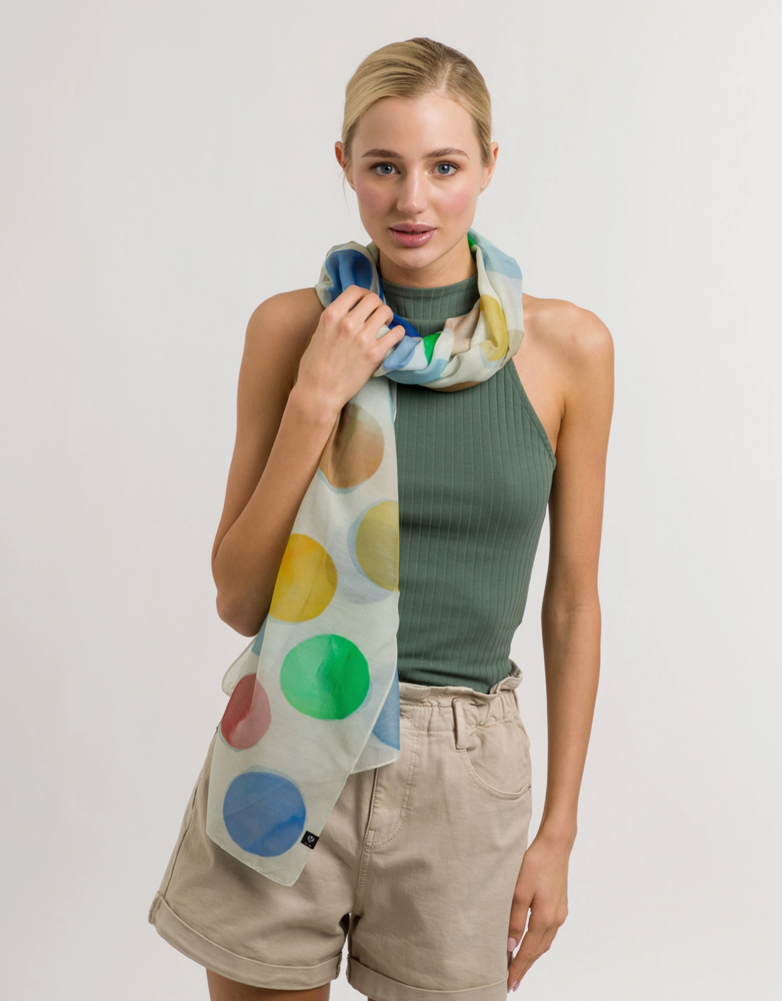 Fraas Summer Dots Scarf | Air Blue