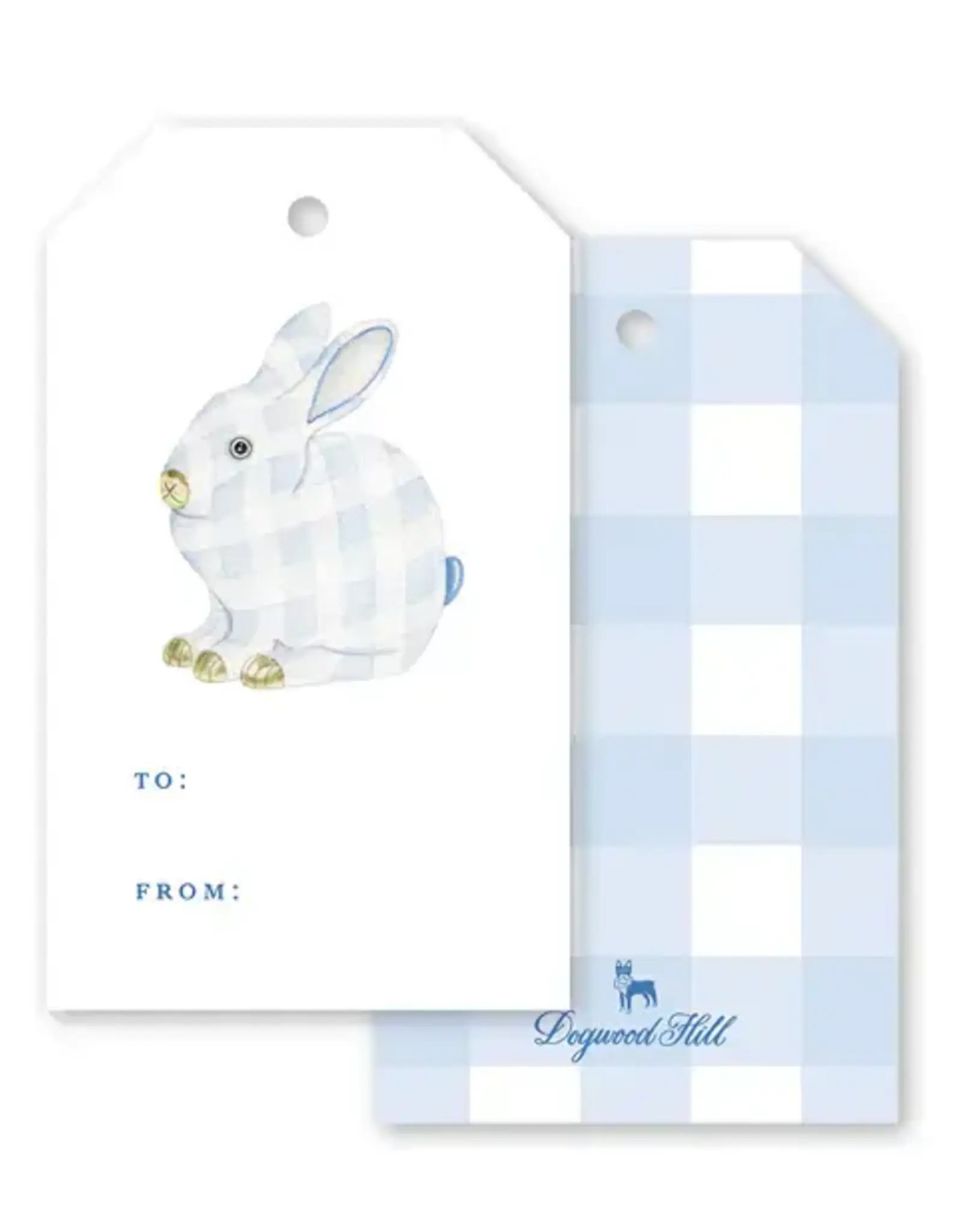 Gift Tag Porcelain Bunny Blue - Set of 8
