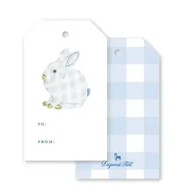 Gift Tag Porcelain Bunny Blue - Set of 8