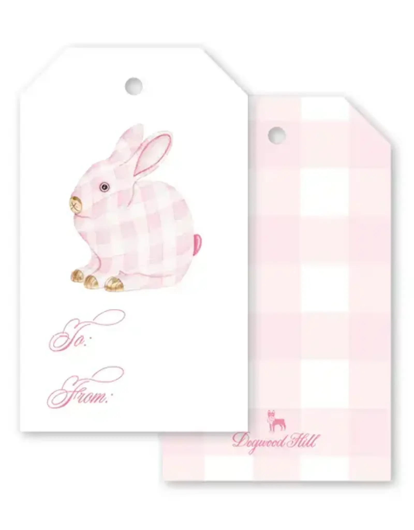 Gift Tag Porcelain Bunny Pink - Set of 8