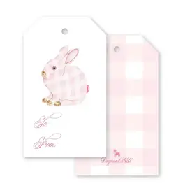 Gift Tag Porcelain Bunny Pink - Set of 8