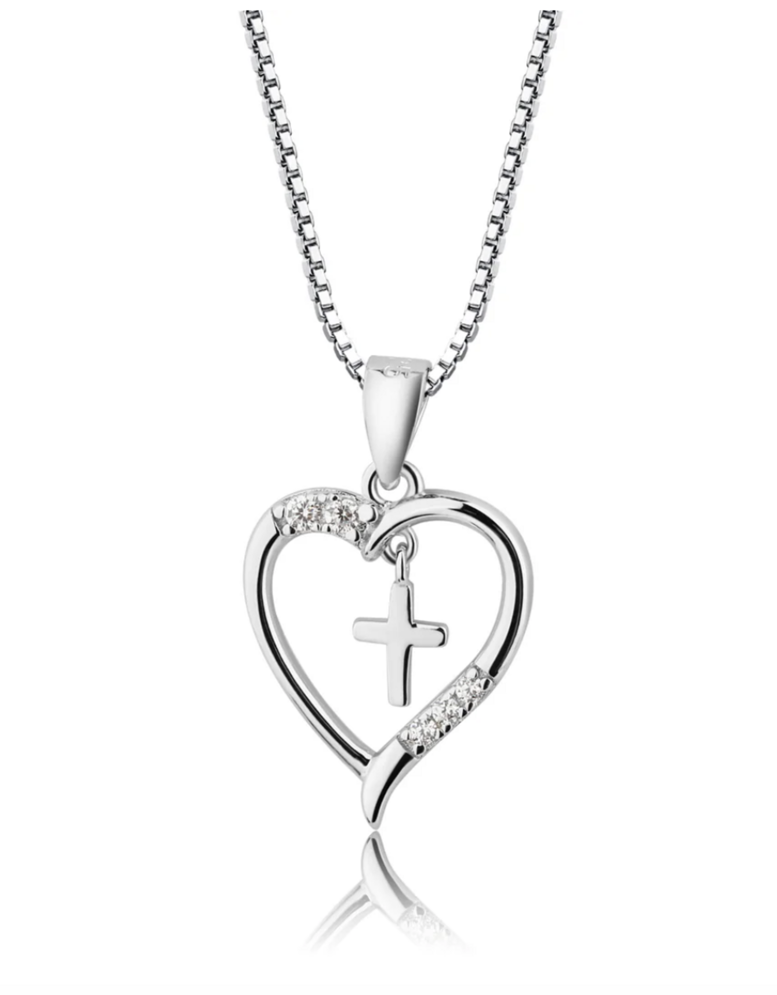 Cherished Moments Sterling Cross Heart Necklace