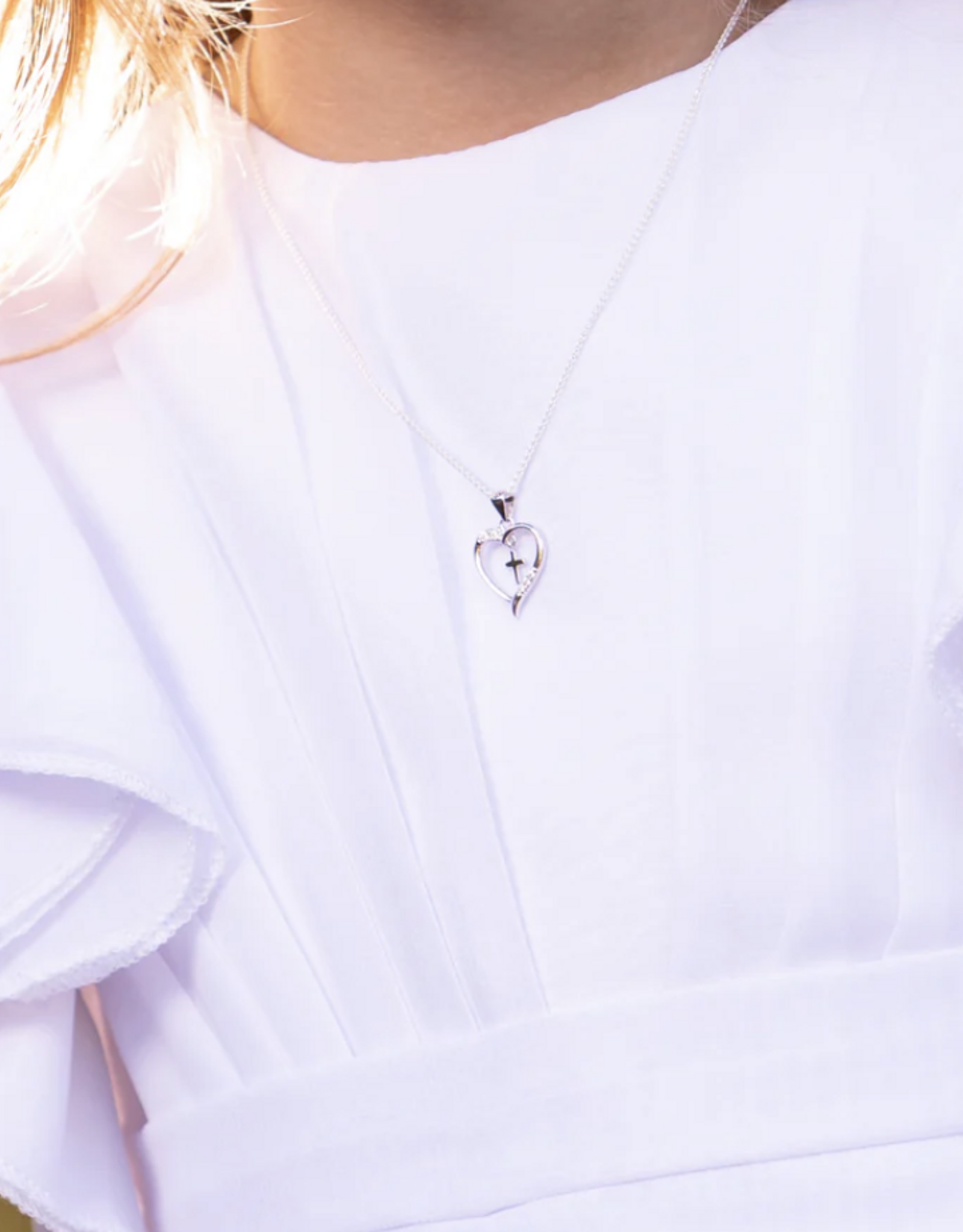 Cherished Moments Sterling Cross Heart Necklace