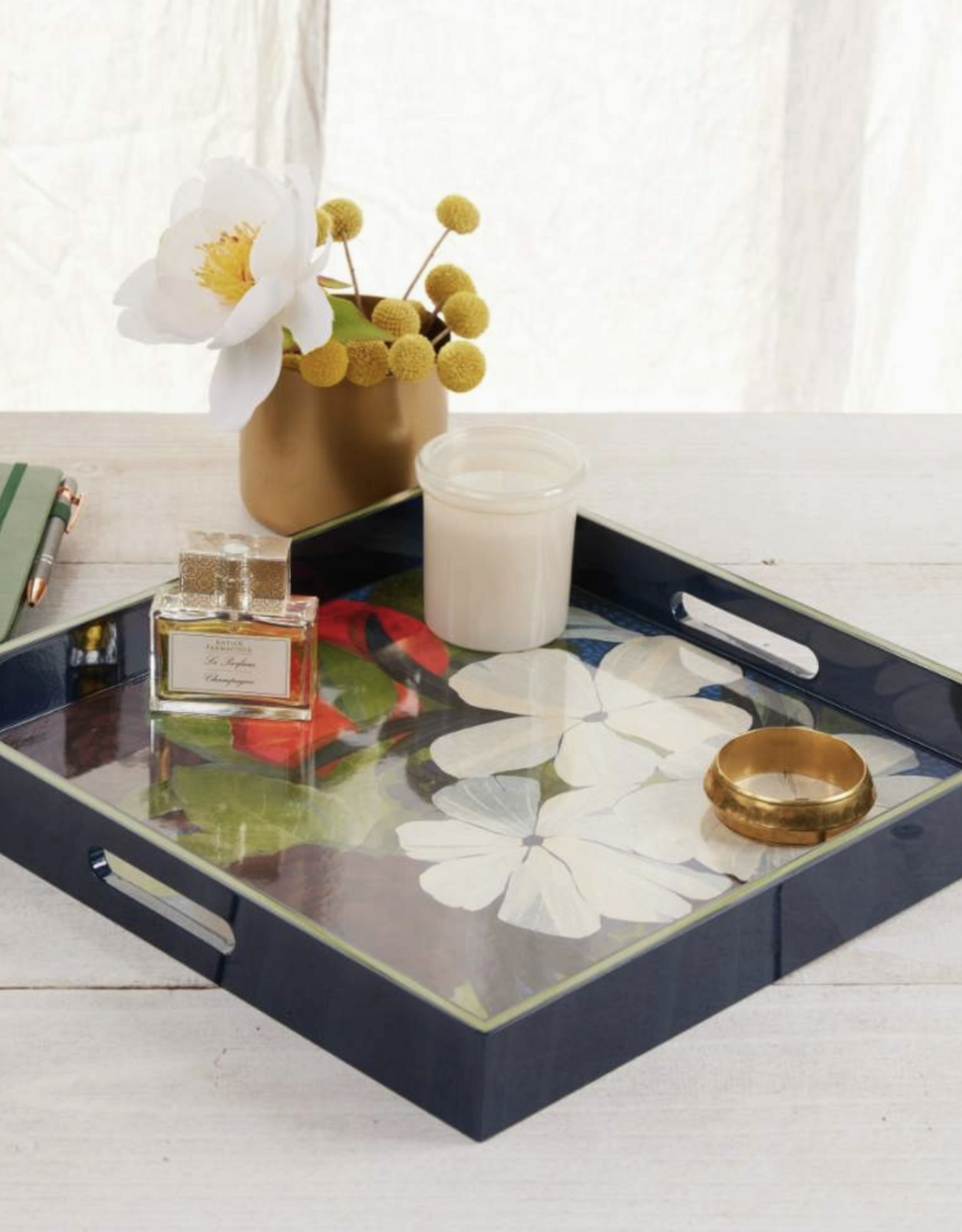 Rockflowerpaper Tray Flower Pine 15x15