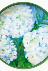 Rockflowerpaper White Hydrangeas Round Laquer Serving Tray |