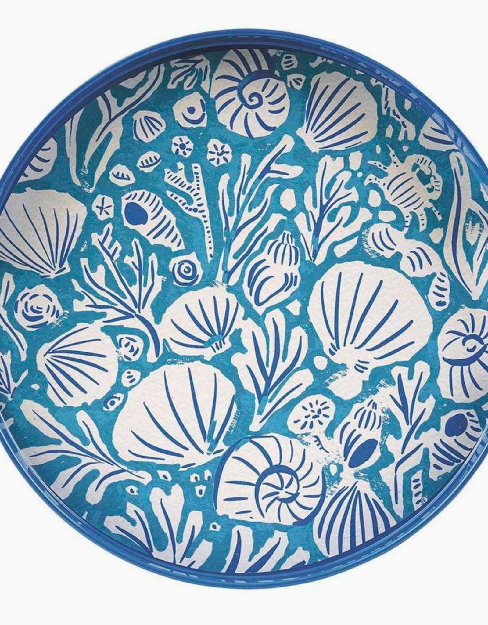 Rockflowerpaper Sea Life Round Lacquer Serving Tray