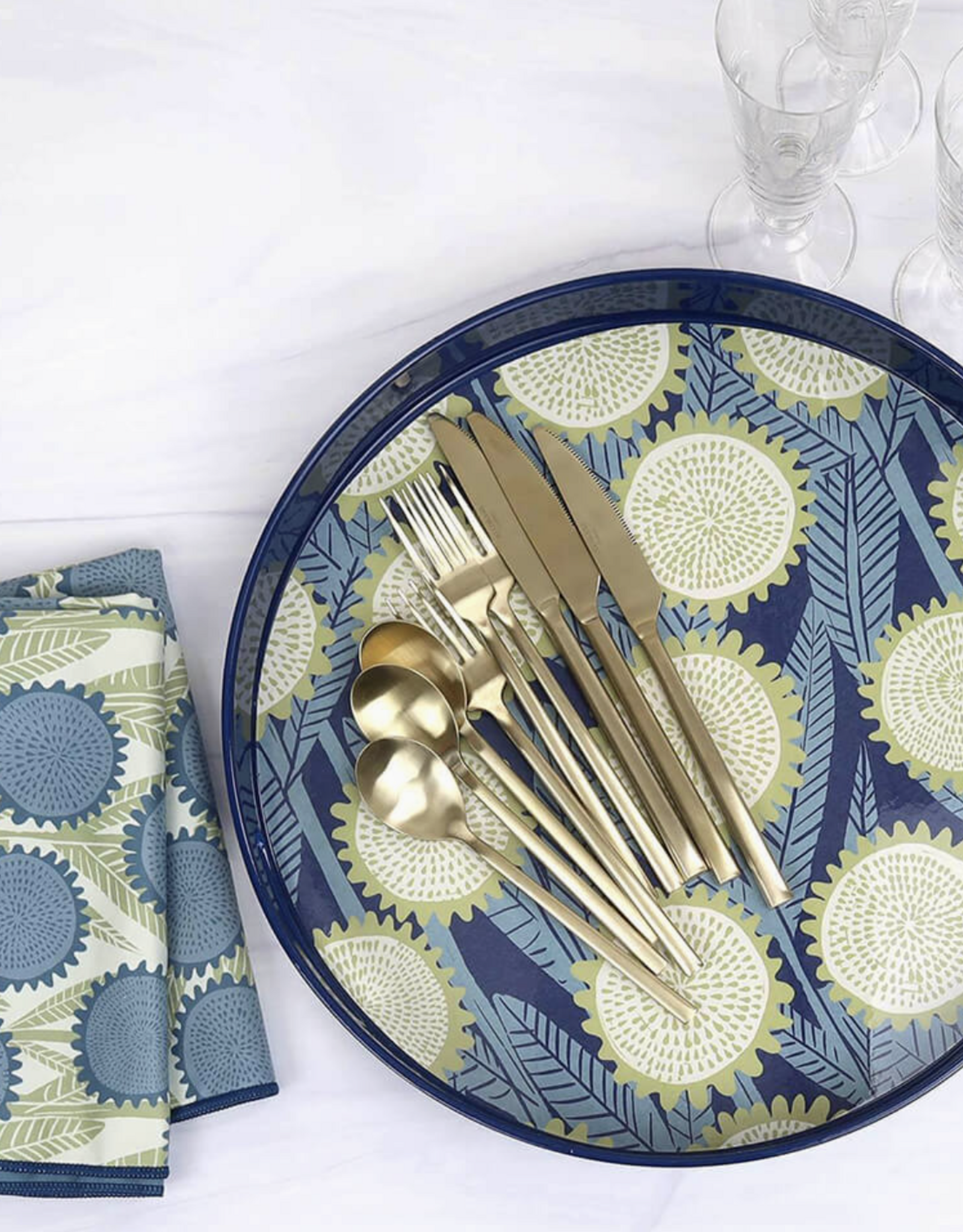 Rockflowerpaper Wynn Round Laquer Serving Tray