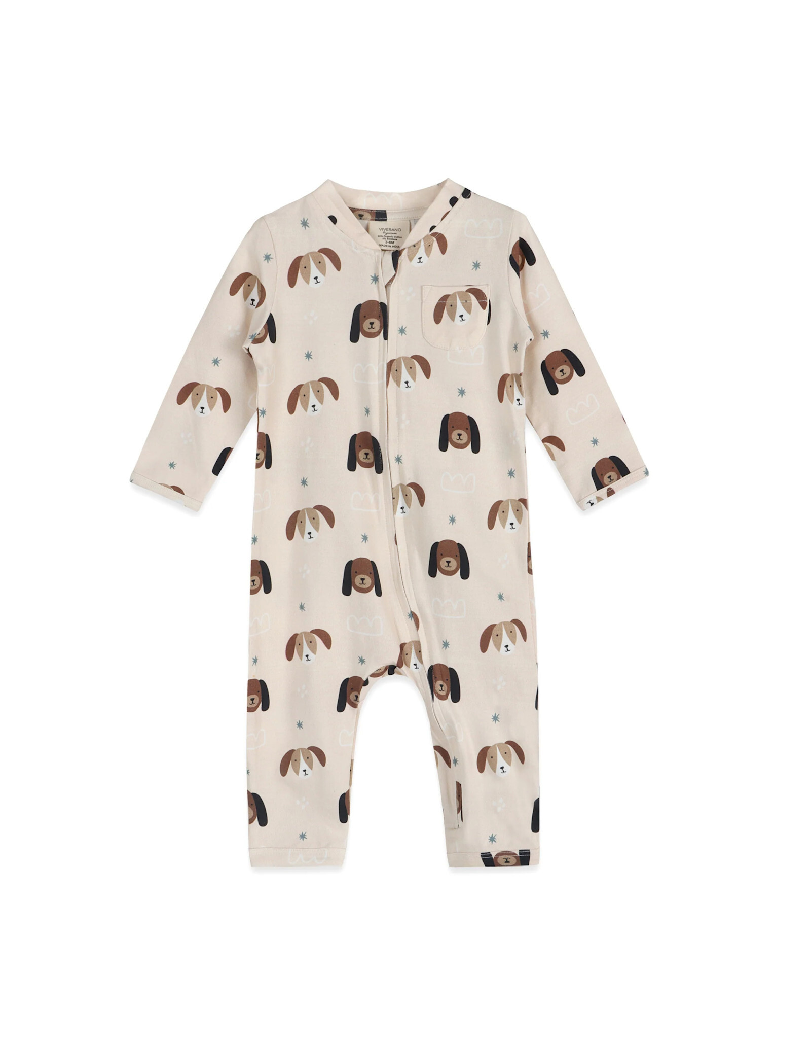 Viverano Organics Doggies Baby Zipper Jumpsuit (Organic Jersey)