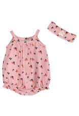 Viverano Organics Strawberry Baby Romper + Headband (Organic Muslin)