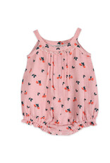Viverano Organics Strawberry Baby Romper + Headband (Organic Muslin)
