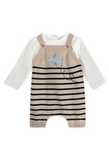 Viverano Organics Airplane Appliqué Knit Short Baby Romper (Organic Cotton)