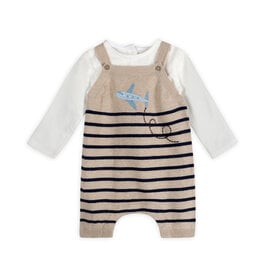 Viverano Organics Airplane Appliqué Knit Short Baby Romper (Organic Cotton)