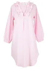 Needham Lane Long Sleeve Ruffled Nightgown- Pink Seersucker