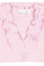 Needham Lane Long Sleeve Ruffled Nightgown- Pink Seersucker