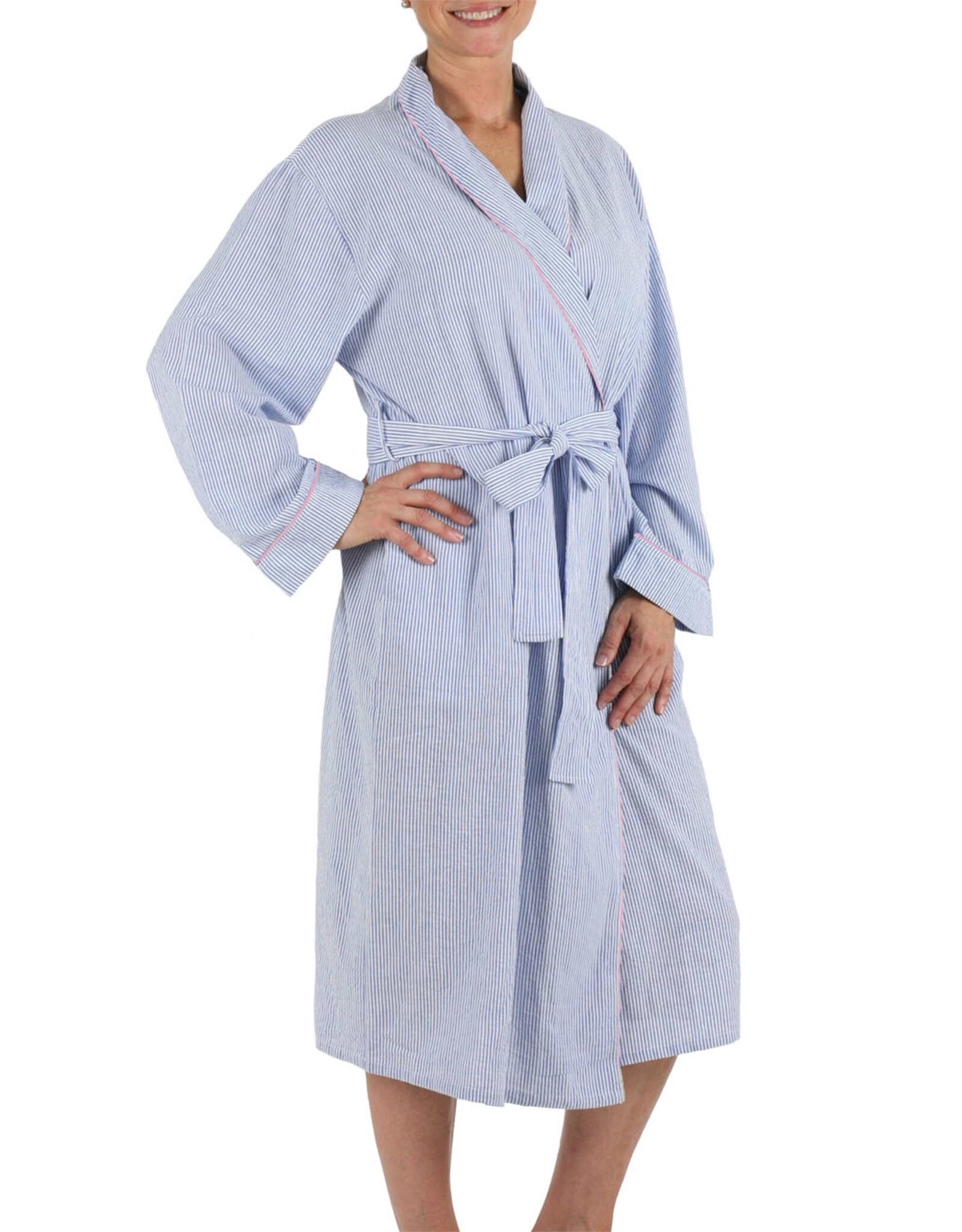 Needham Lane Robe Blue/Pink Seersucker