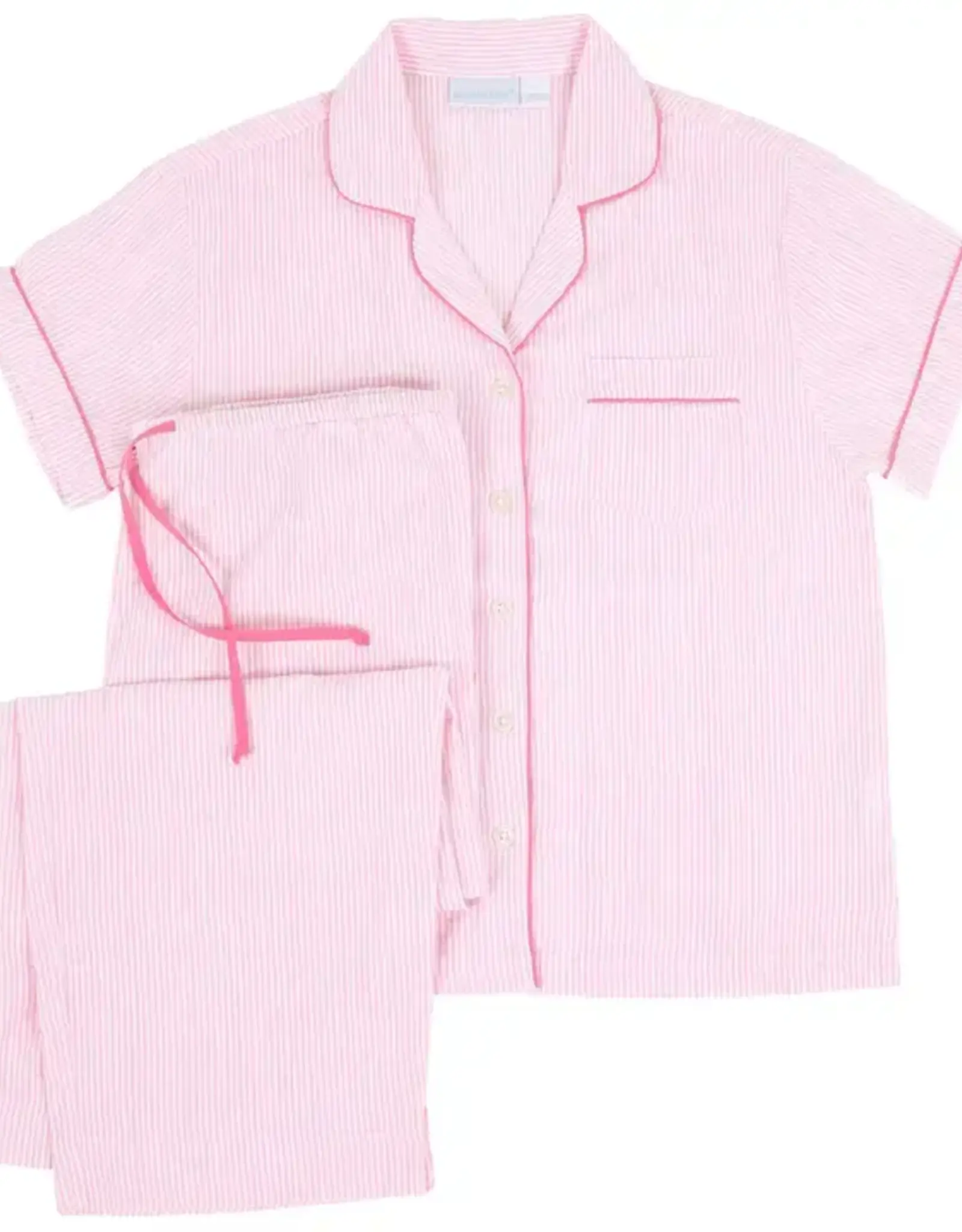 Needham Lane Short Sleeve Capri- Pink/Pink Seersucker