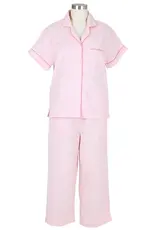 Needham Lane Short Sleeve Capri- Pink/Pink Seersucker