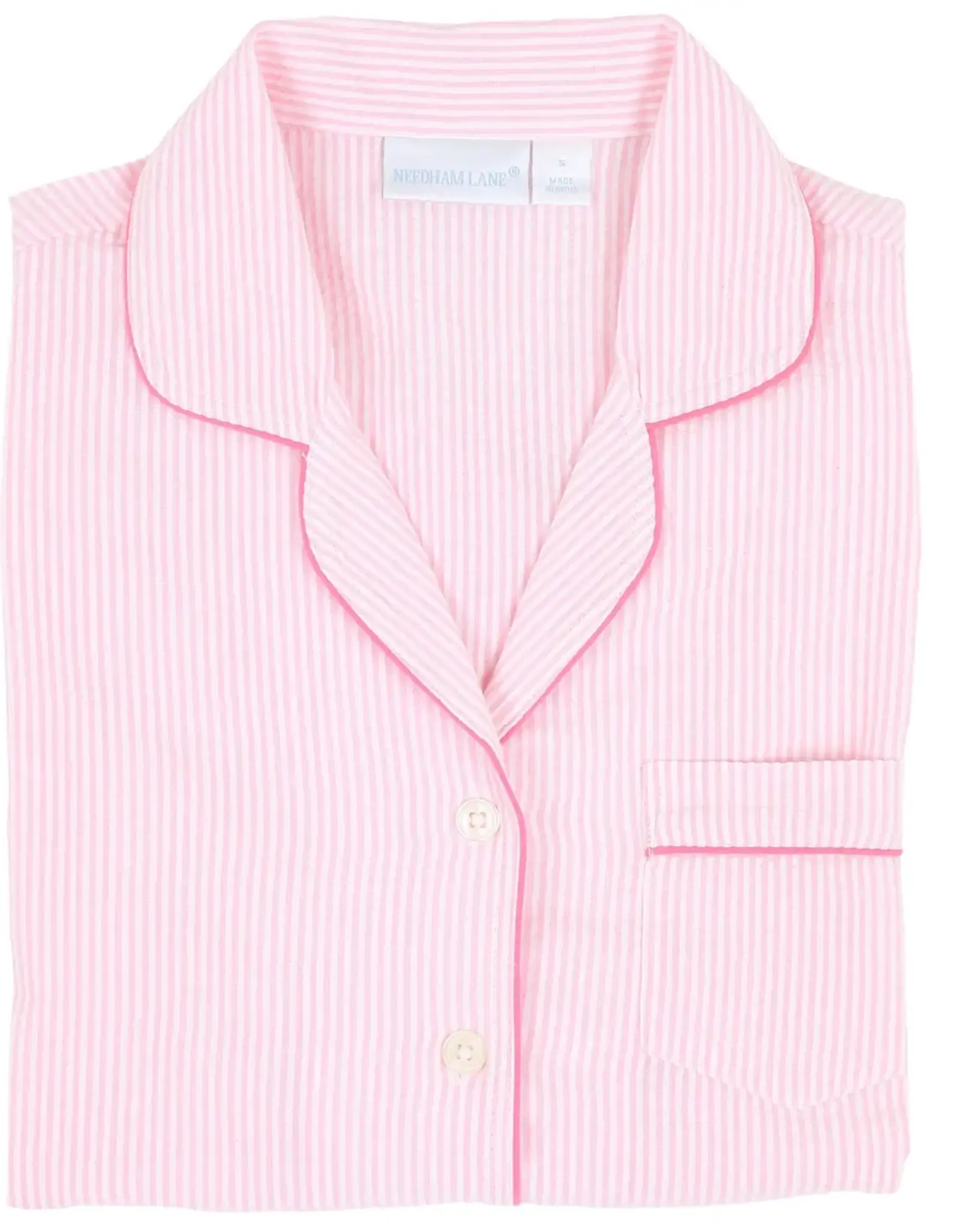 Needham Lane Short Sleeve Capri- Pink/Pink Seersucker