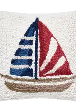 Pillow Stripe Sailboat