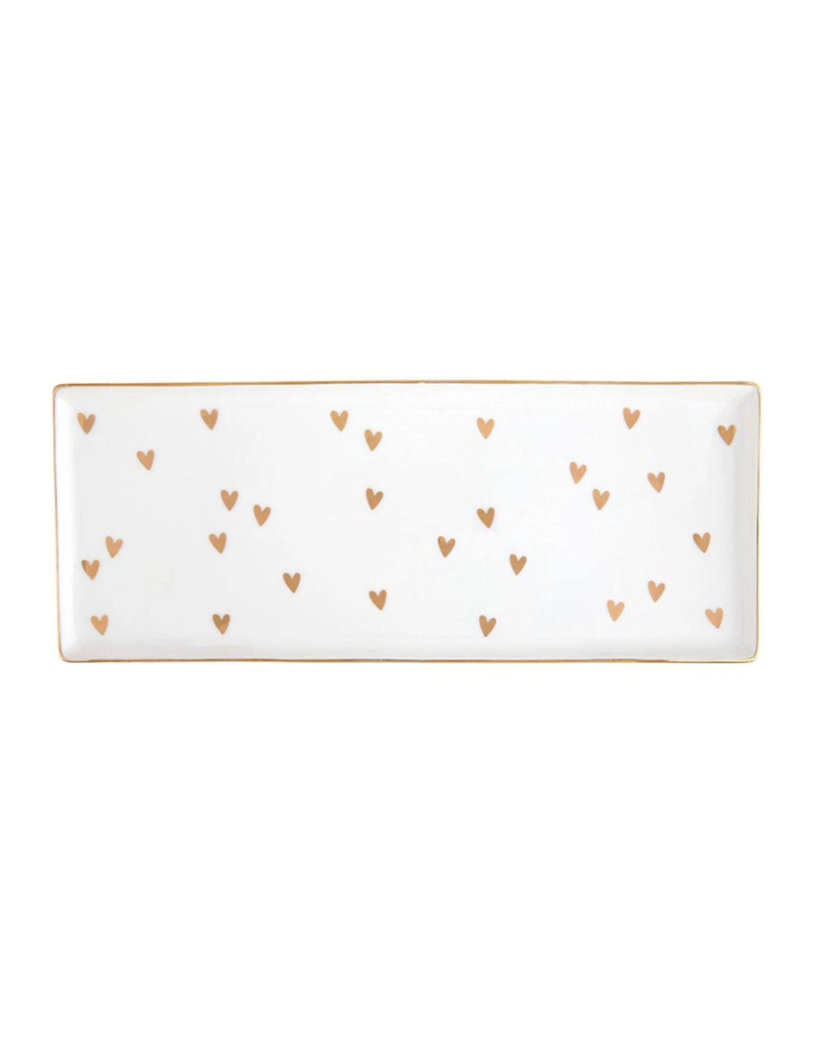 Santa Barbara Design Studio Gold Foil Hearts Ceramic Tray
