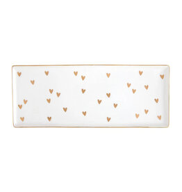 Santa Barbara Design Studio Gold Foil Hearts Ceramic Tray